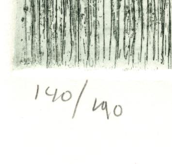 groengekleurde ets/aquatint van Jan Montyn