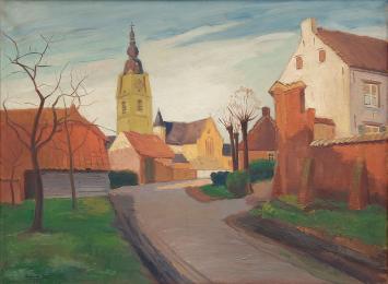 Impressionistisch schilderij door de Belgische kunstenaar Alphonse Mora