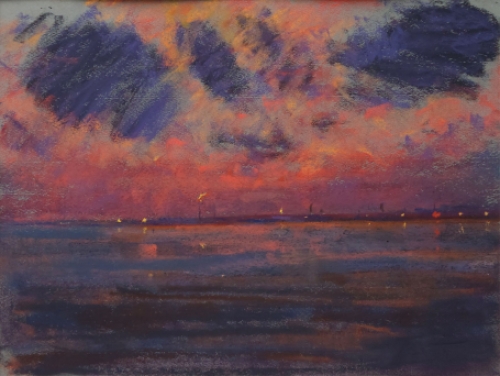 Franck Mortelmans met een pasteltekening