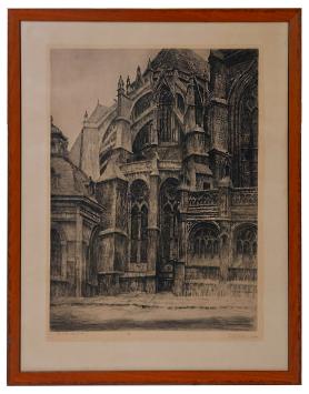 Grote ets van de Belgische kunstenaar Henri Mortiaux