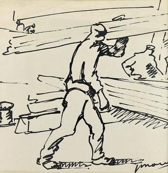 Houtdragers Antwerpse kunstenaar Jos Mous