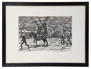 Viltstiftekening van de Antwerpse kunstenaar Mous kopen