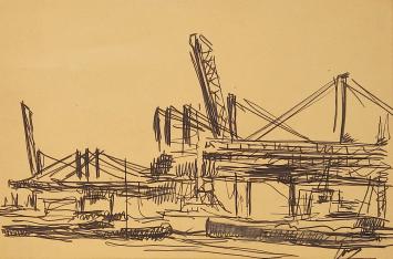 Zicht op de haven van Antwerpen