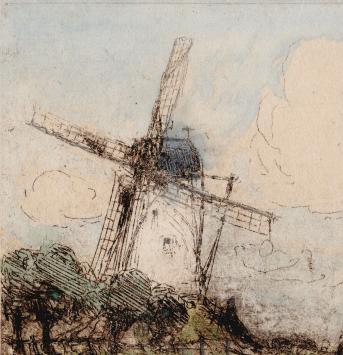 Opgehoogde ets op Chine, Damme