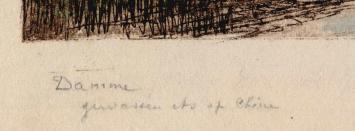 Opgehoogde ets op Chine, Damme