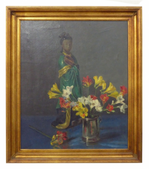 Schilderij van de Belgische kunstenaar M. van den plas