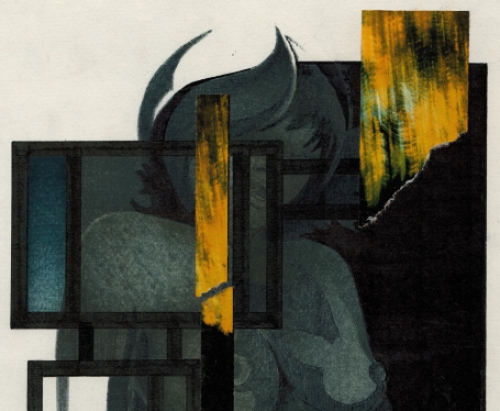 Collage op papier van de Belgische kunstenaar Eugène Eechaut kopen