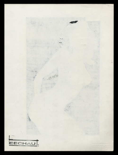 Tekening gemengde techniek, naakte dame 18 06 1990