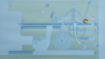 Roger Nellens met een zeefdruk gedrukt op 75 exemplaren