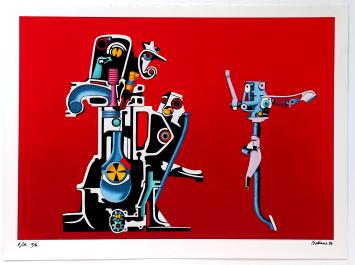 Grafisch kunstwerkje uit 1982 van de kunstschilder Roger Nellens