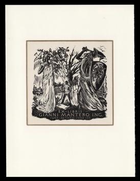 Een linosnede van de kunstenaar Nelly Degouy