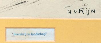 hoeve in een landschap door Nico Van Rijn