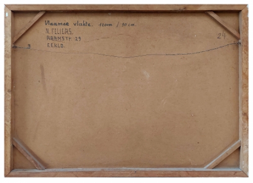 Norbert Feliers  met een abstact schilderij