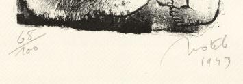 Marcel Notebaert met een litho die genummerd is