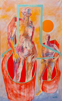 schilderij met naakte figuren van de Belgische kunstenaar Marcel Notebaert kopen