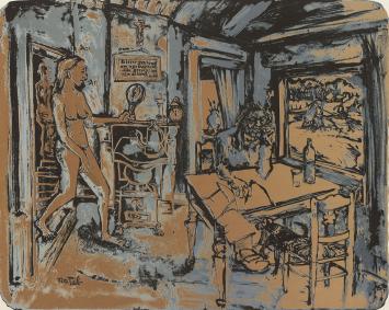 Litho van Marcel Notebaert, gesigneerd