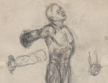 Studieschetsen naakt met lendedoek (voor en achter) +/- 1895
