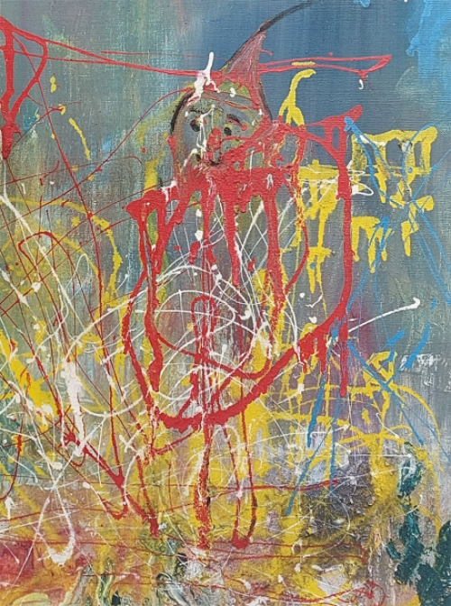 Kunstwerk  op canvas van de kunstenares Nicole Van Coppenolle