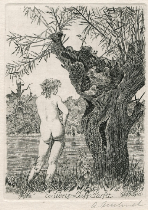 Tsjechische kunstenaar Antonín Odehnal met een ex libris