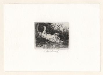 Tsjechische kunstenaar Antonín Odehnal met een ex libris