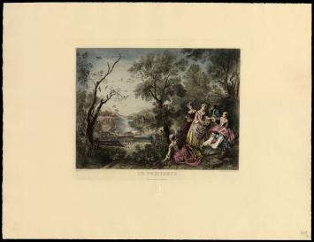 Latere herdruk van grafische kunstwerk van Eugène-André Champollion