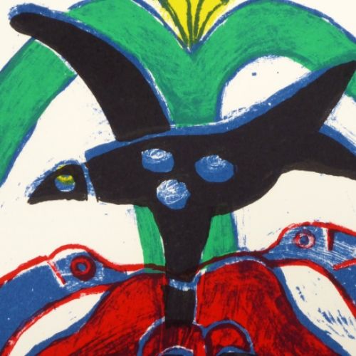 Litho van Corneille typisch Cobra kunstwerk