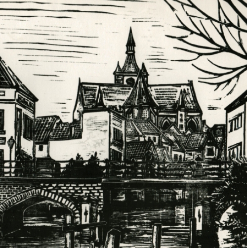 Linosnede van de Belgische graficus Constant Dekegel