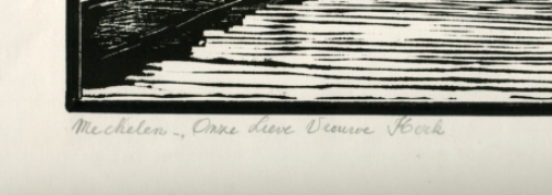 Constant Dekegel met een werk uit Mechelen van 1975