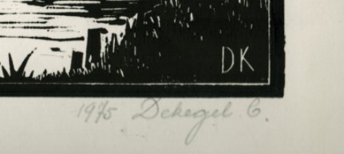 Linocut van Constant Dekegel van Mechelen