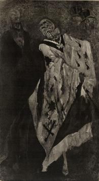 Heliogravure  La mort au bal masqué van  Félicien Rops