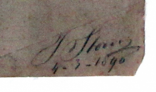 Tekening van een leeuw uit 1890