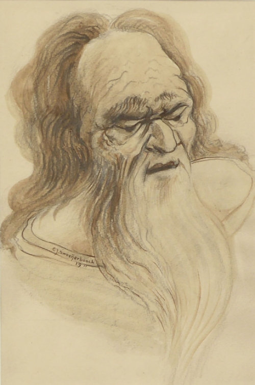 Een potloodtekening van Cornelis Johannes Snoeijerbosch