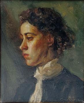 Portret geschilderd door Omer Van Vosselen