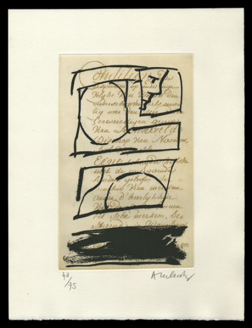 Kunstwerk op papier van Pierre Alechinsky