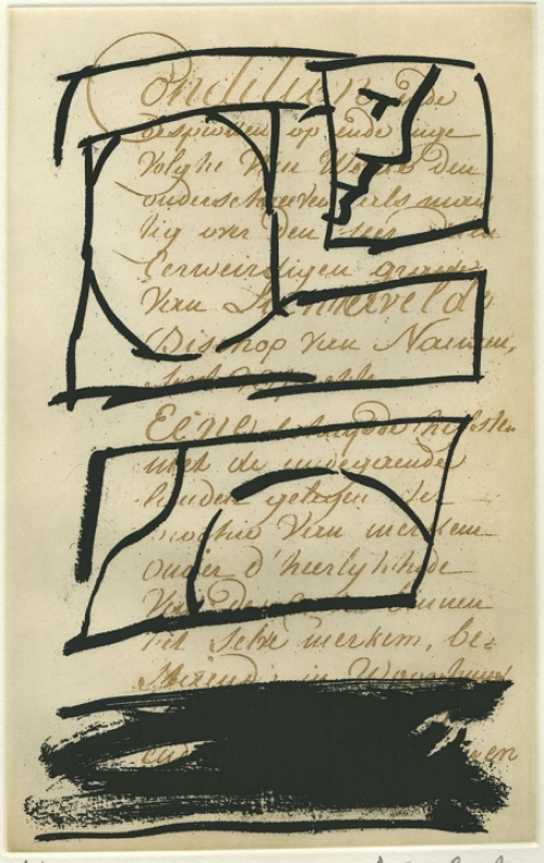 Pierre Alechinsky met een gelimiteerde ets