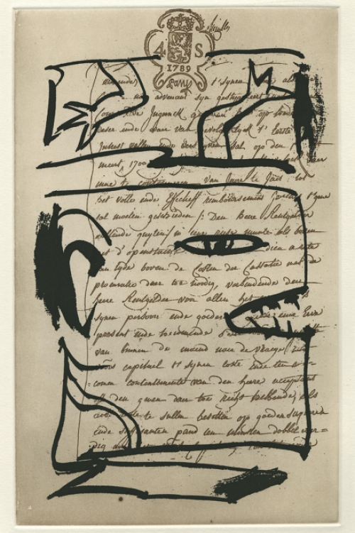 Pierre Alechinsky met een gelimiteerde ets