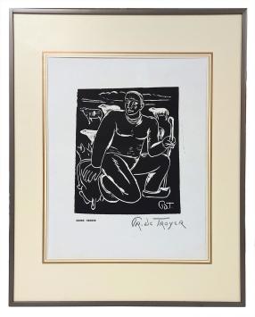 Linosnede van de Belgische kunstenaar Prosper De Troyer kopen