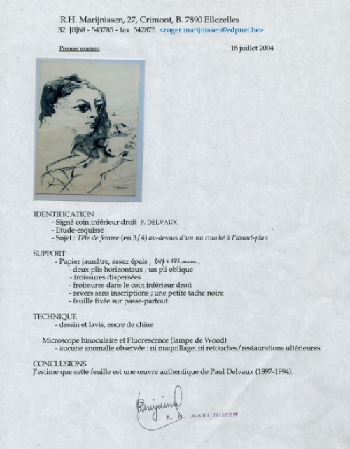 Etude Tête de femme (en 3/4) au dessus d'un nu couché à l'avant-plan