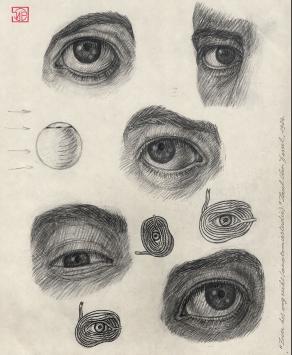 Potloodtekening van de Belgische kunstenaar Paul Van Dessel uit Antwerpen