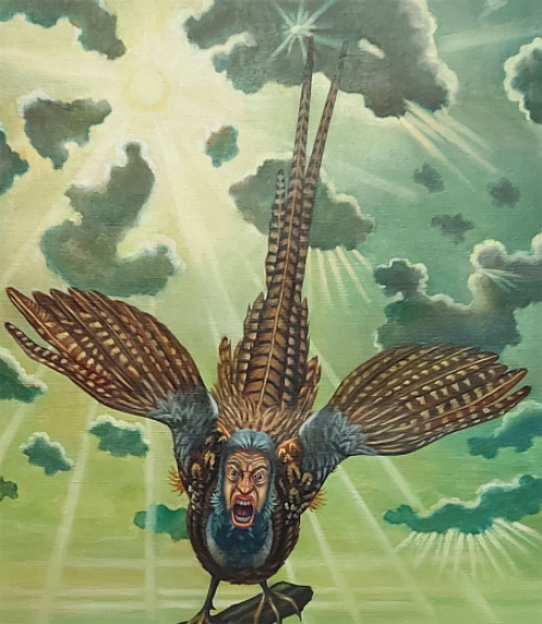 Paul Van Dessel met een schilderijtje