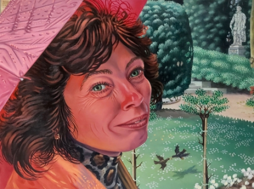 Paul Van Dessel met een schilderijtje