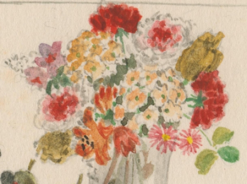 Voorstudie,  Bloemen- en fruitstilleven naar de grote meesters