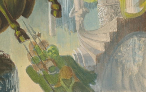 Schilderijtje op papier van Pascal Van Den Steen
