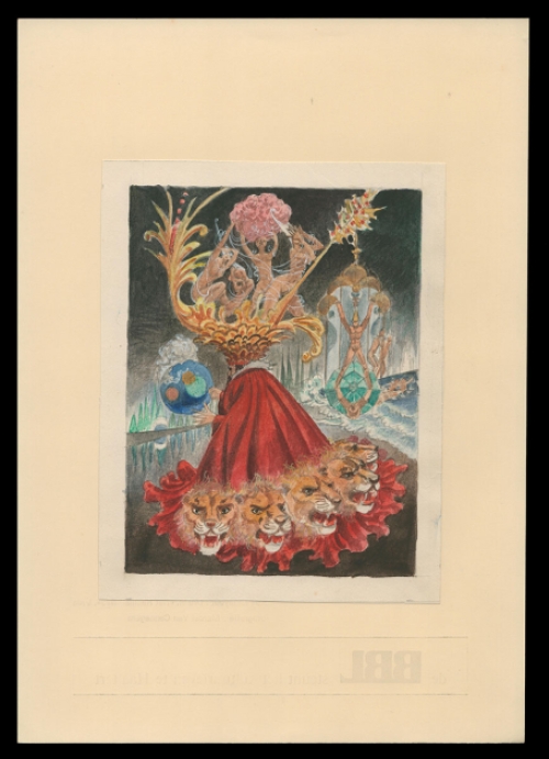 Kunstwerk op papier, aquarel van Pascal Van Den Steen