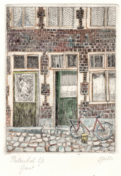 Grafisch werkje van de Gentse kunstenaar Gustaaf Prils