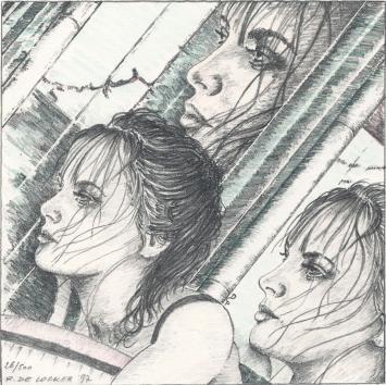 Lithografie, een werk van Paul De Cocker