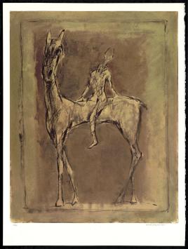 Man met paard van de Belgische kunstenaar Paul Deweerdt
