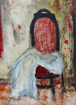 Interieur, stoel aan de rijgel van P. Permeke