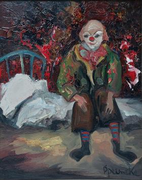 Clown op bed van Paul Permeke