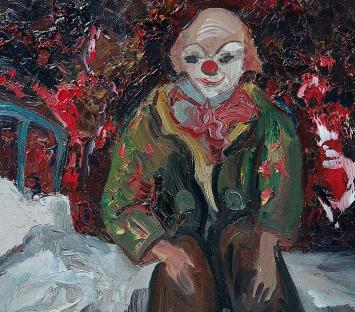 Schilderij van een clown van P. Permeke